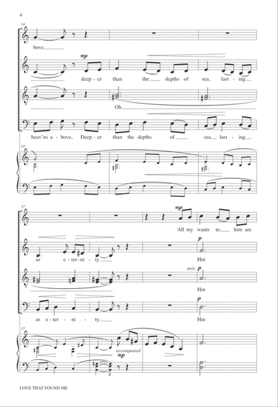 Love That Found Me 4-Part scores gallery preview page 5