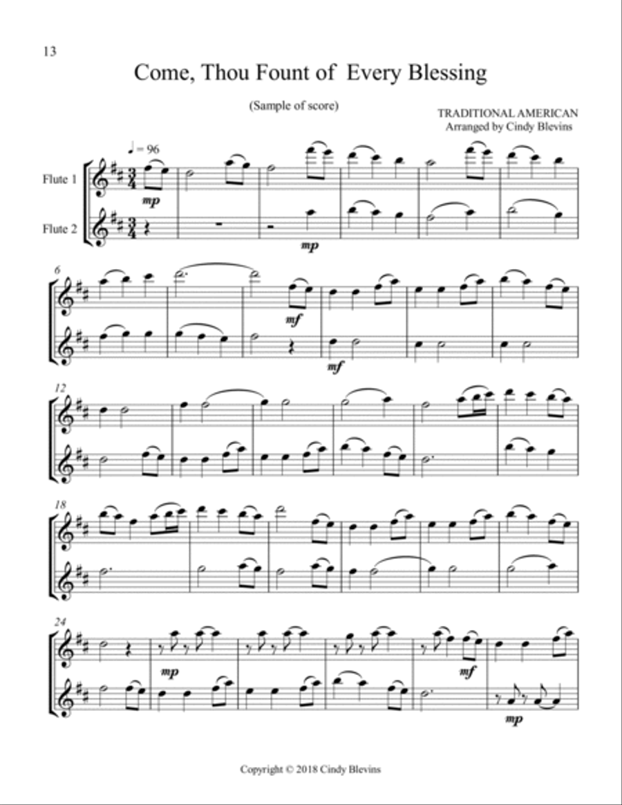 12 Favorite Hymns, Flute Duets Flute Duet scores gallery preview page 4