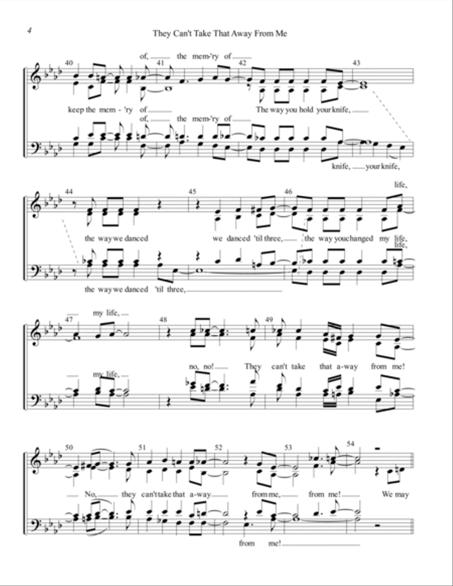 They Can't Take That Away From Me 4-Part scores gallery preview page 4