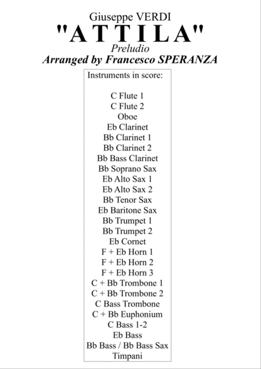 Attila - Preludio - Giuseppe Verdi Concert Band scores gallery preview page 1