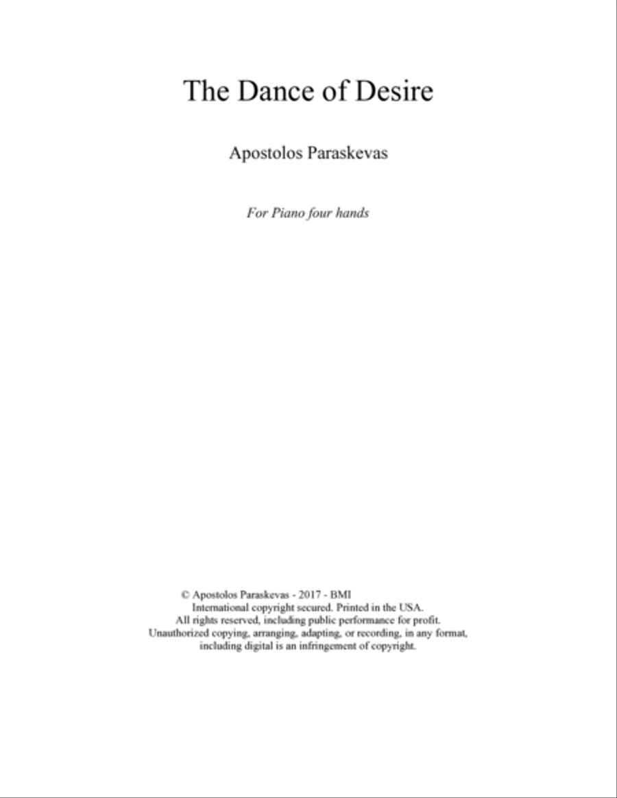 The Dance of Desire 2 Pianos, 4-Hands scores gallery preview page 2