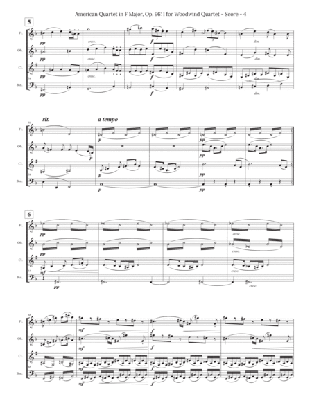 Dvorak American Quartet No. 12 for Clarinet Quartet image number null