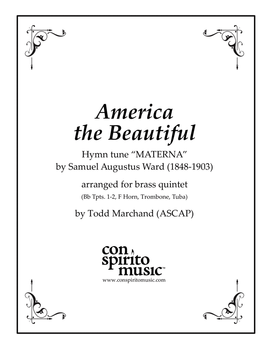 America the Beautiful ("Materna") - brass quintet image number null