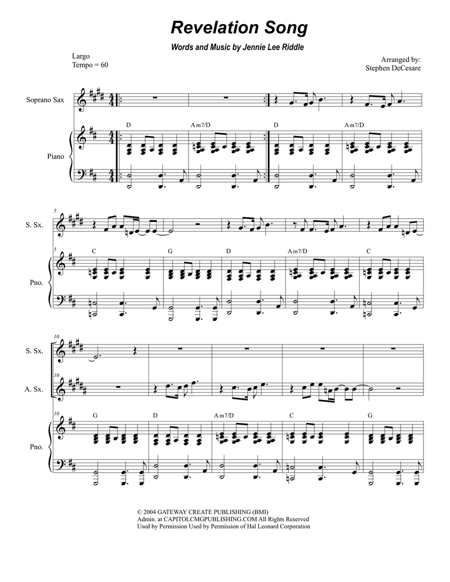 Revelation Song Revelation Song Woodwind Duet scores gallery preview page 1