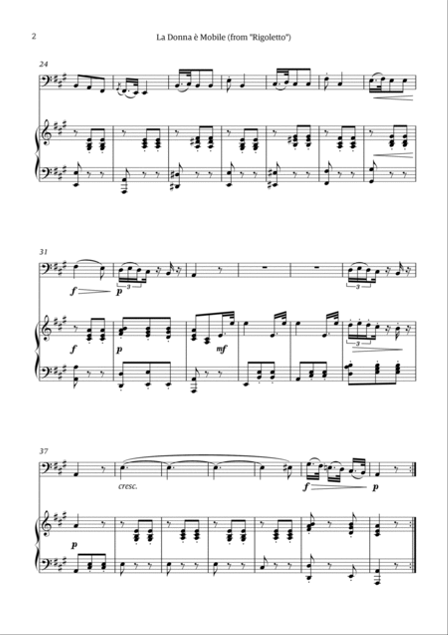 La Donna è Mobile Chamber Music scores gallery preview page 2