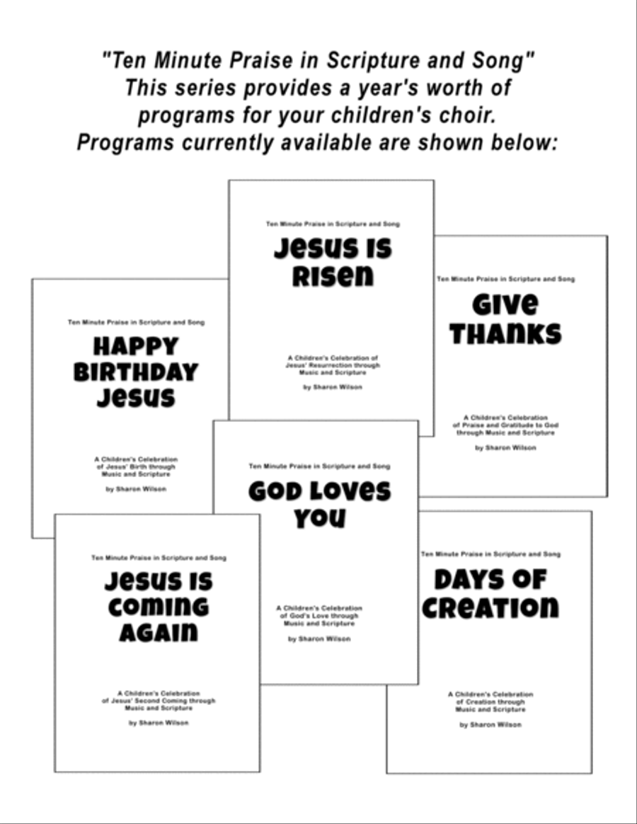 Ten Minute Praise in Scripture and Song--Give Thanks (Children's Program) ~ Thanksgiving image number null