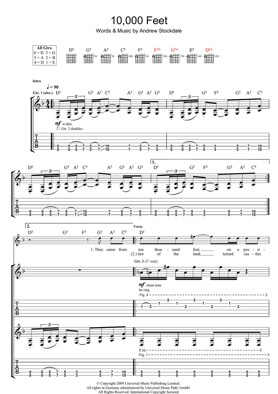 10,000 Feet Acoustic Guitar scores gallery preview page 1