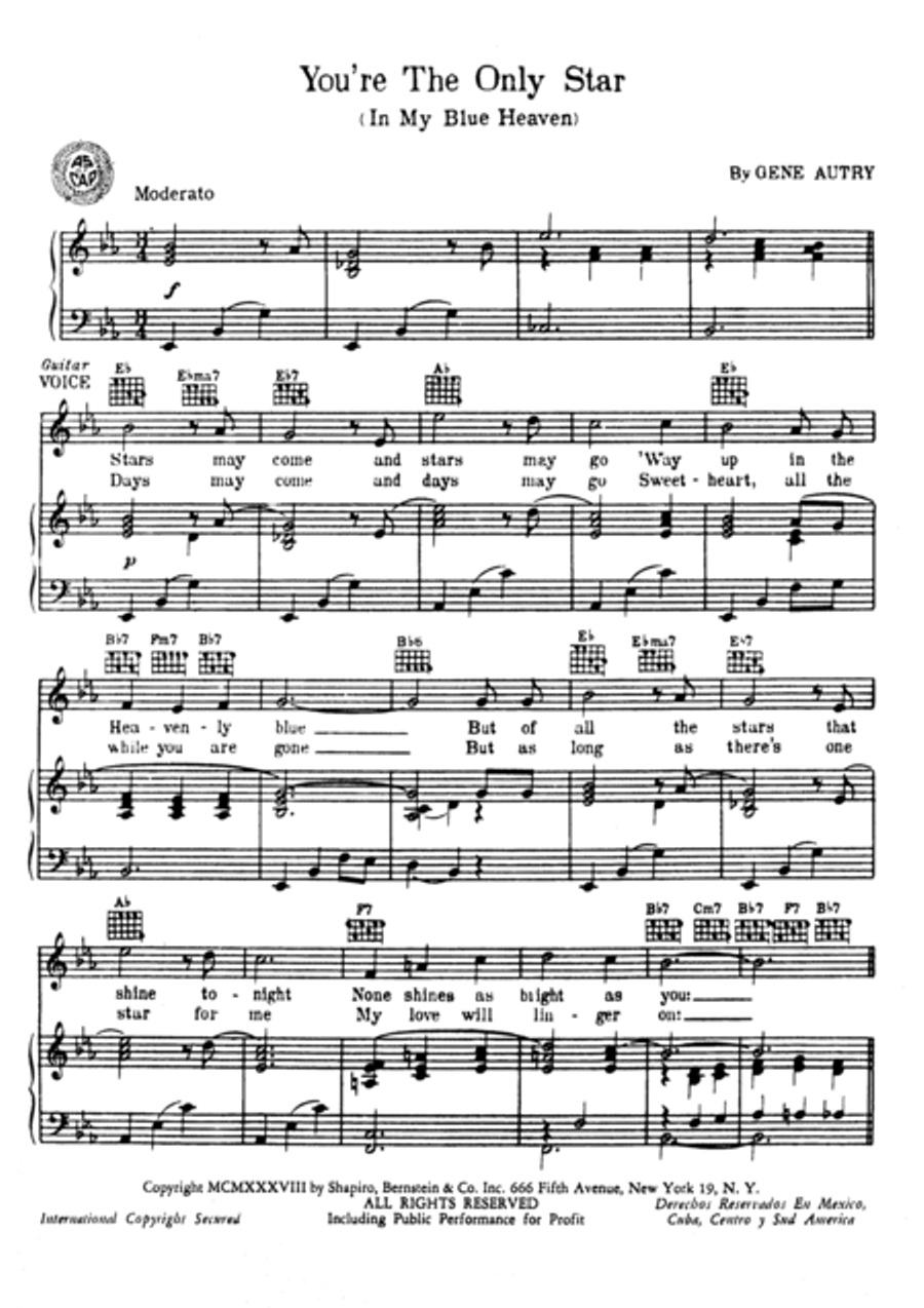 You're The Only Star (In My Blue Heaven) Voice scores gallery preview page 2