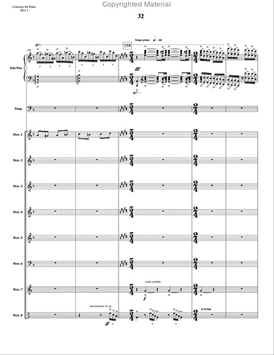 Concerto for Piano and Percussion Orchestra Percussion Ensemble scores gallery preview page 54