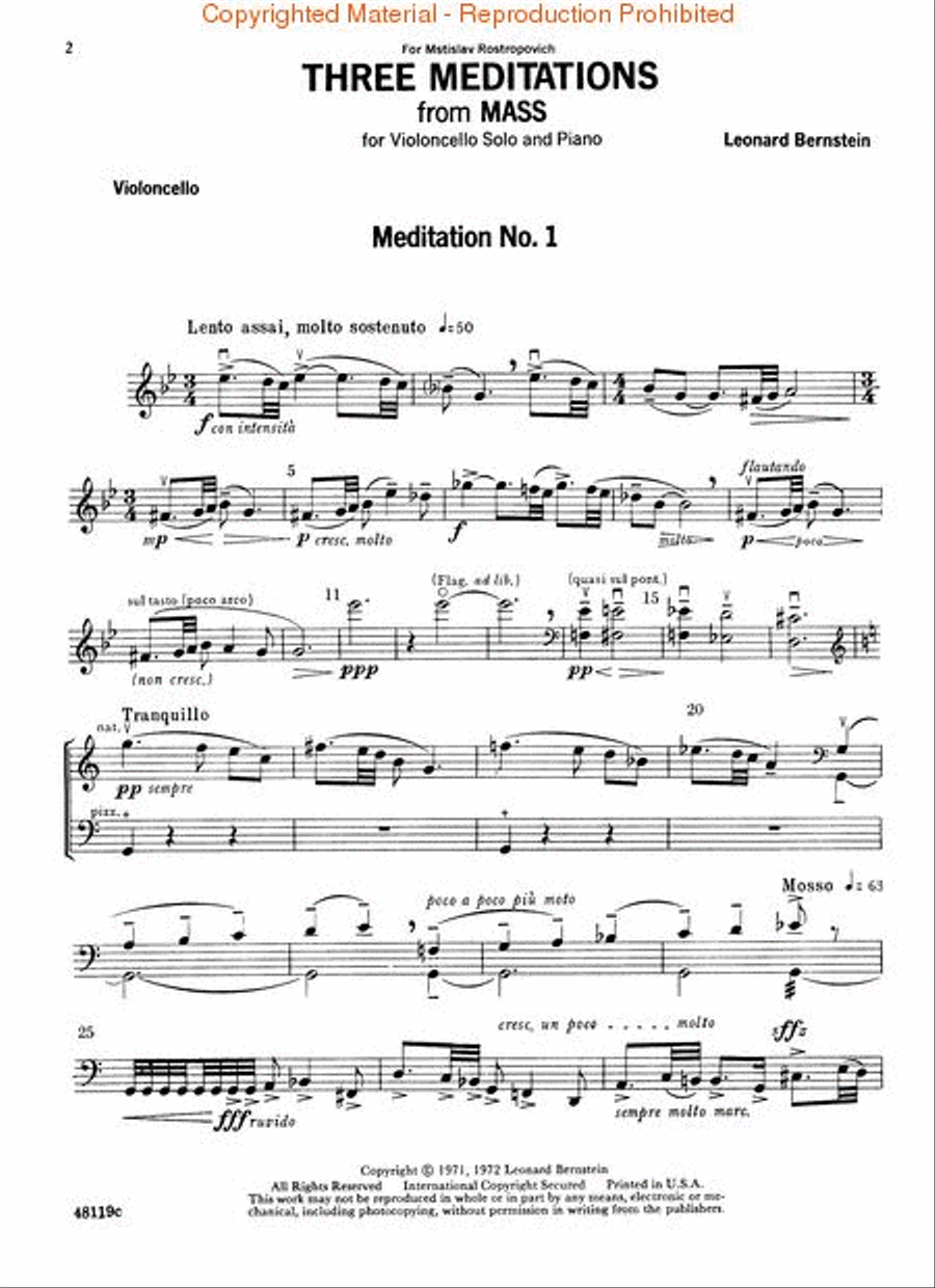 Three Meditations from Mass Piano Accompaniment scores gallery preview page 2