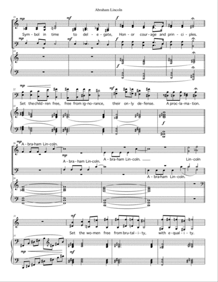 Abraham Lincoln Abraham Lincoln 4-Part scores gallery preview page 2