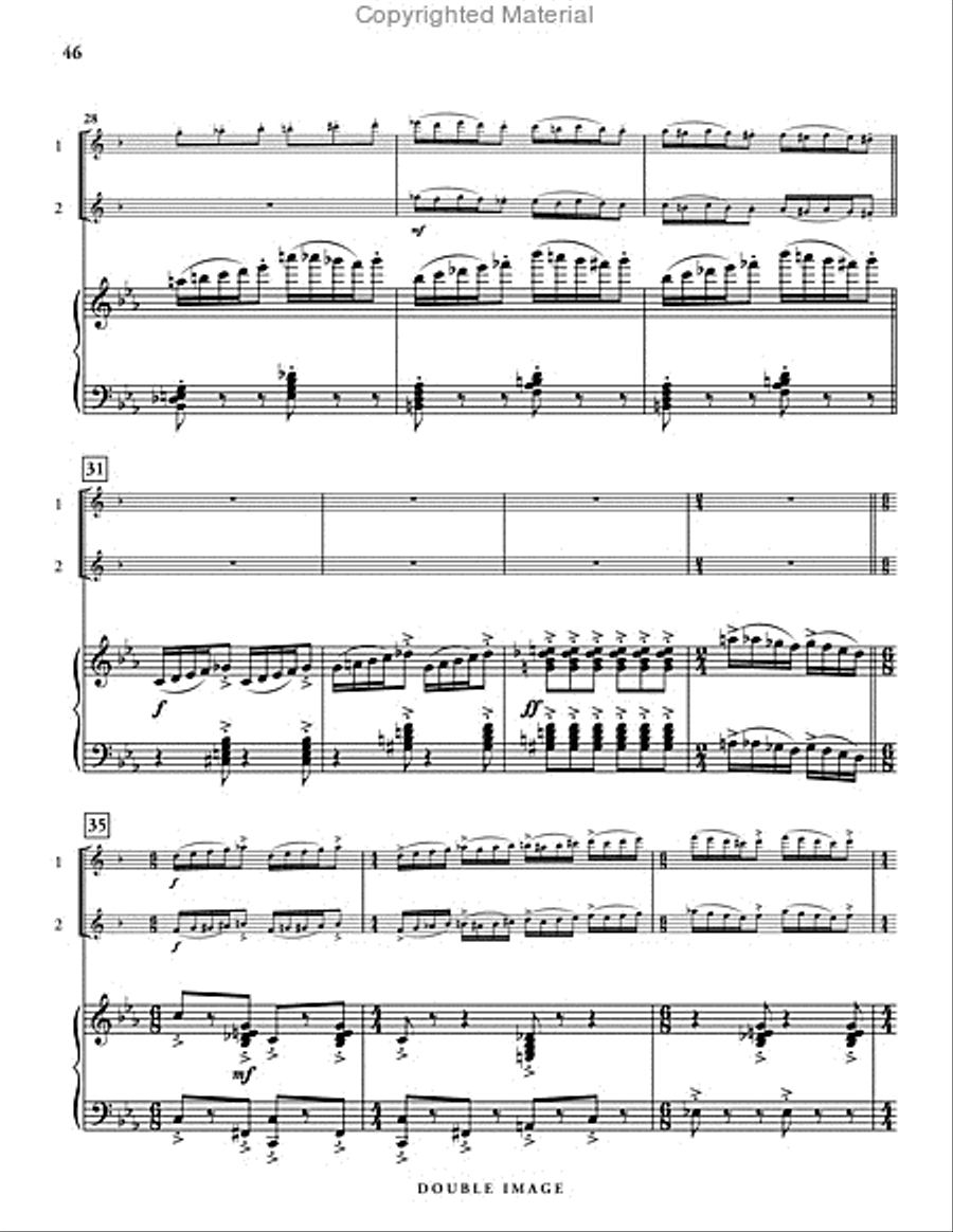 Double Image (piano reduction) Saxophone Duet scores gallery preview page 13