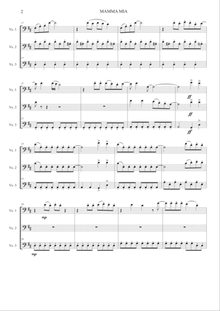 Mamma Mia String Trio scores gallery preview page 2