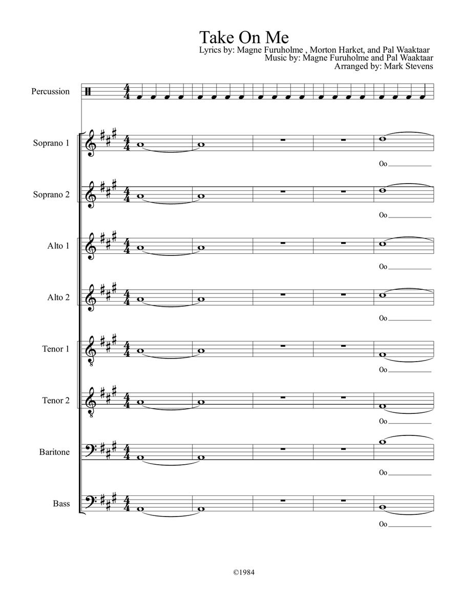 Take On Me Take On Me Choir scores gallery preview page 2