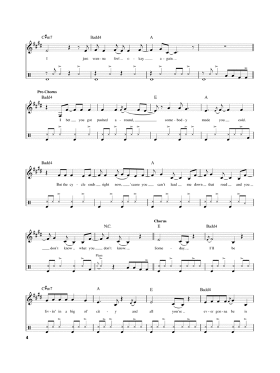 Mean (for Acoustic Guitar, Voice and Cajón) Voice scores gallery preview page 4