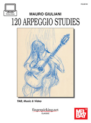 Book cover for Mauro Giuliani: 120 Arpeggio Studies-Tab, Music & Video