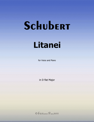 Book cover for Litanei, by Schubert, in D flat Major