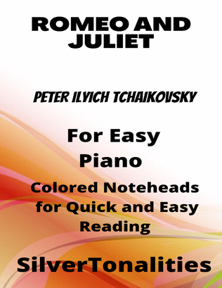Book cover for Romeo and Juliet Easy Piano Sheet Music with Colored Notation
