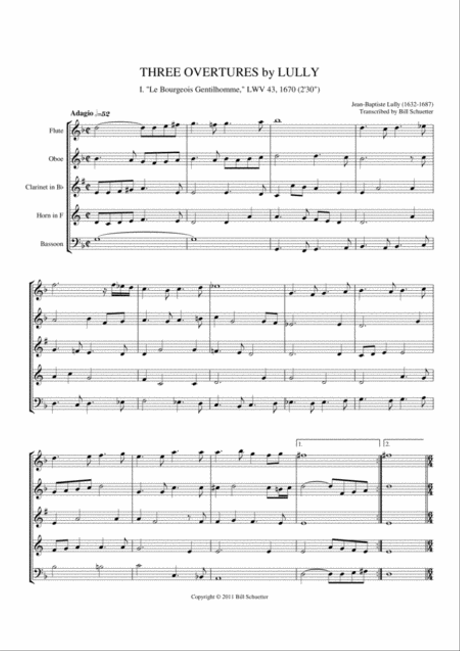 Three Overtures Woodwind Quintet scores gallery preview page 2