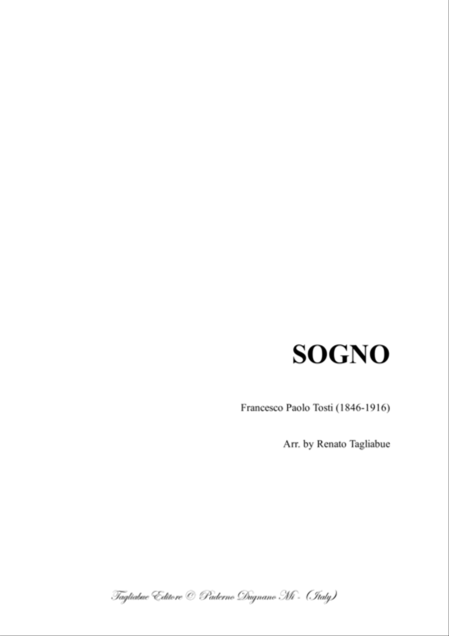 SOGNO - F.P. Tosti - Arr. for String Quartet - With Parts String Quartet scores gallery preview page 1