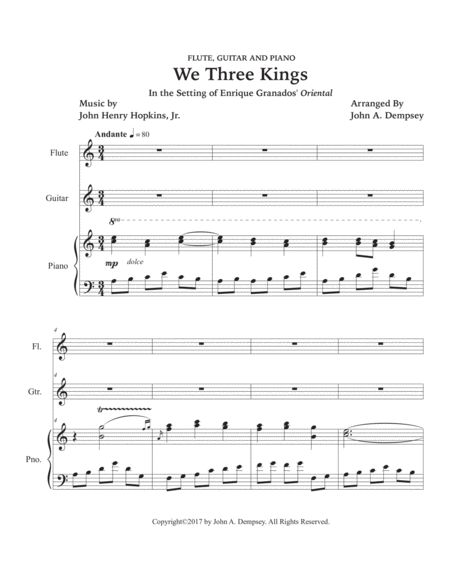 We Three Kings (Trio for Flute, Guitar and Piano) image number null