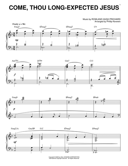 Come, Thou Long-Expected Jesus [Jazz version] (arr. Phillip Keveren)