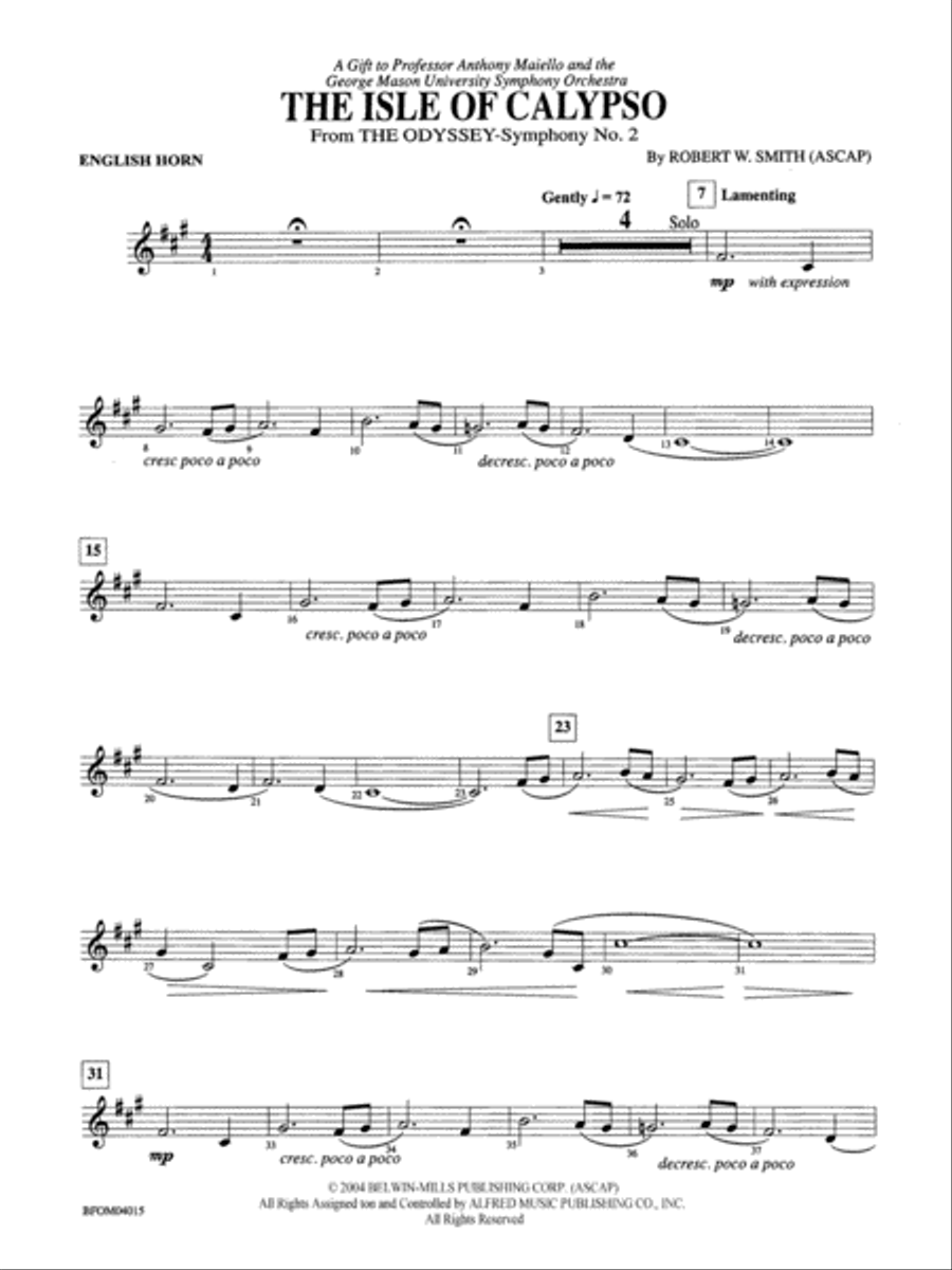 The Isle of Calypso (from The Odyssey (Symphony No. 2)): English Horn Full Orchestra scores gallery preview page 1