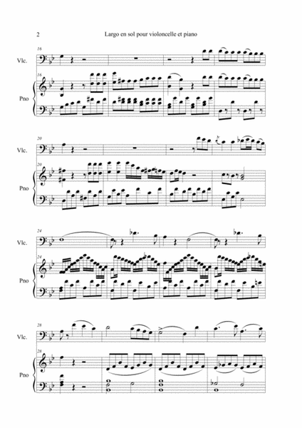 Donizetti, Gaetano (1797-1848)-Largo en sol pour violoncelle et piano image number null
