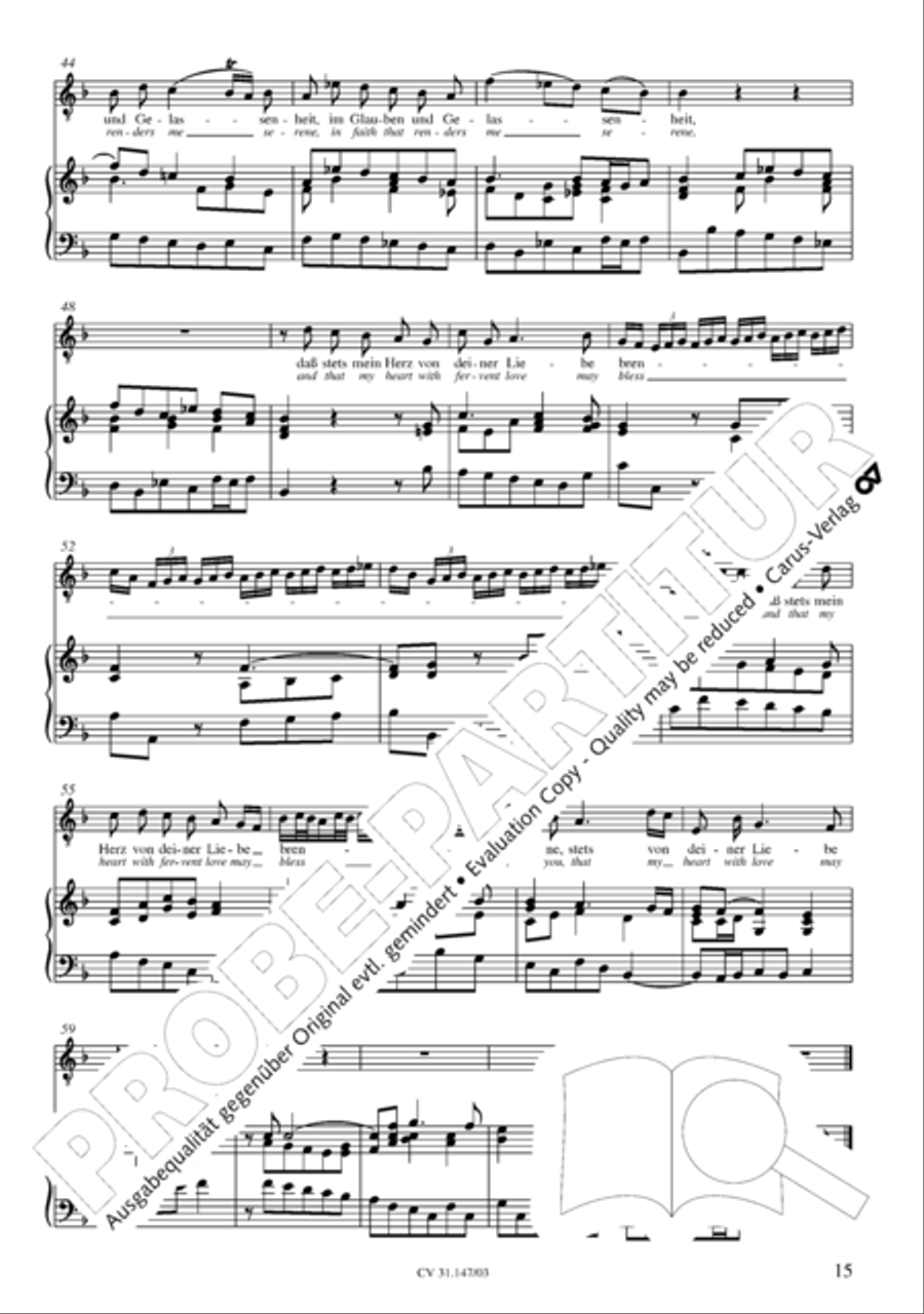 Heart and mouth and thought and action (Herz und Mund und Tat und Leben) 4-Part scores gallery preview page 16