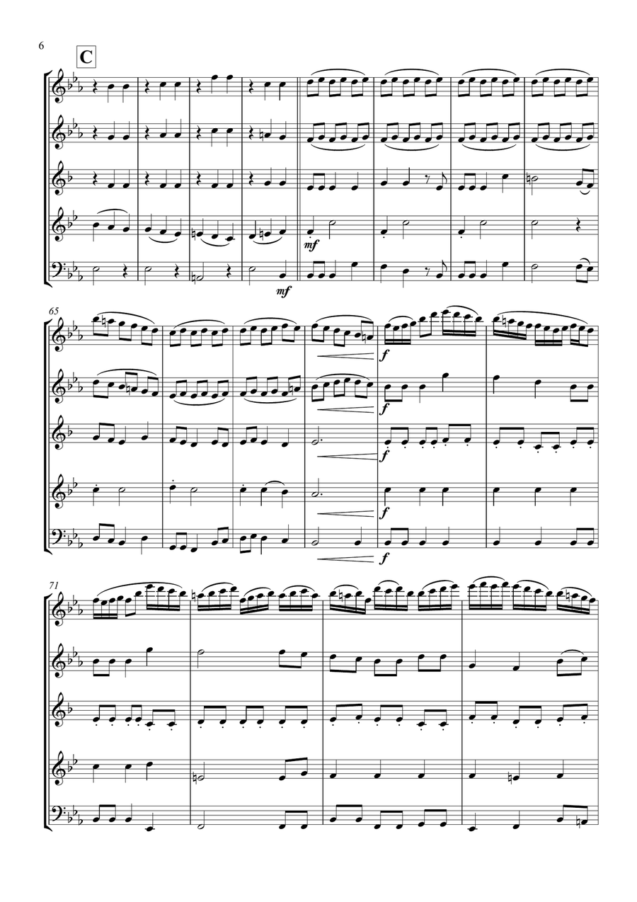 Wind Quintet - The Holly and the Ivy Woodwind Quintet scores gallery preview page 6