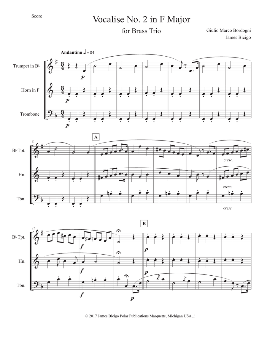 Vocalise No. 2 in F Major School and Community scores gallery preview page 1