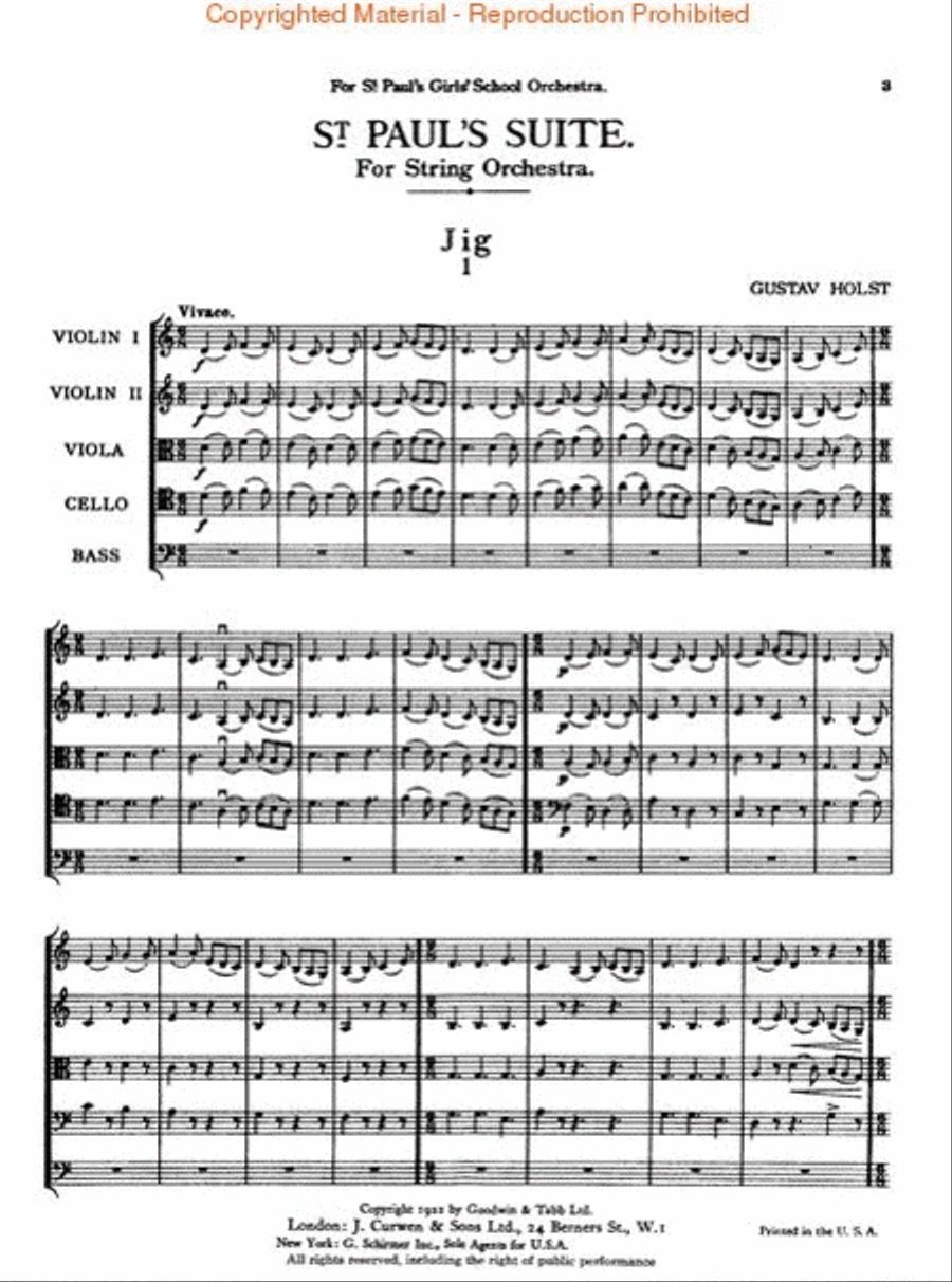 St. Paul's Suite, Op. 29, No. 2 Orchestra scores gallery preview page 2