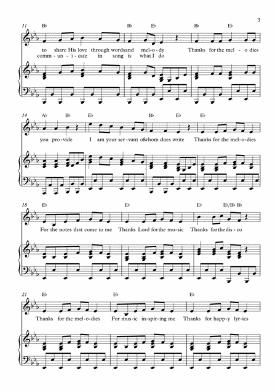Thanks For The Melodies Voice scores gallery preview page 3