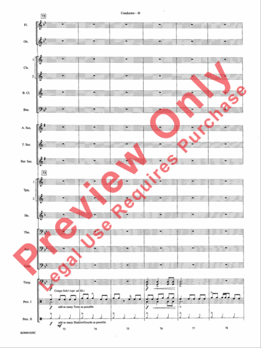 African Bell Carol (for Percussion and Winds) Concert Band scores gallery preview page 13
