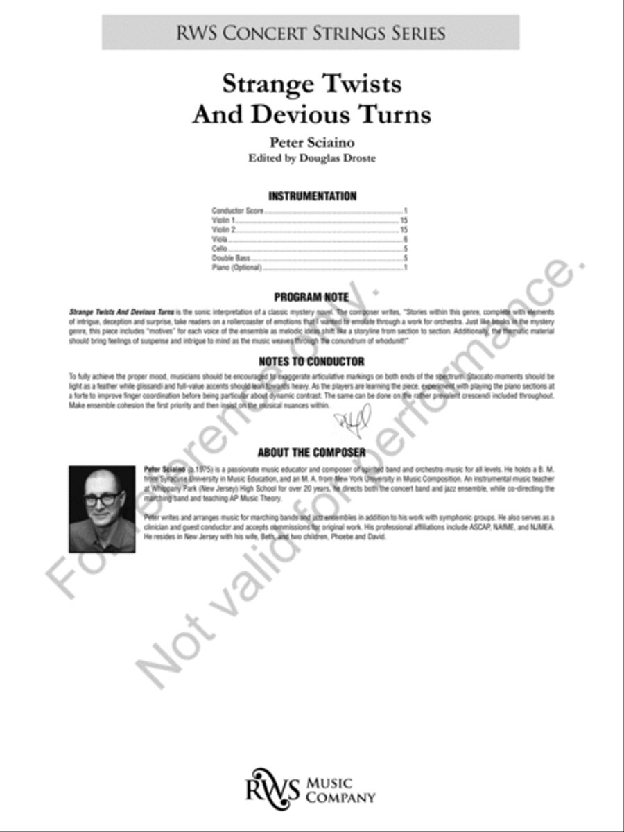 Strange Twists and Devious Turns String Orchestra scores gallery preview page 3
