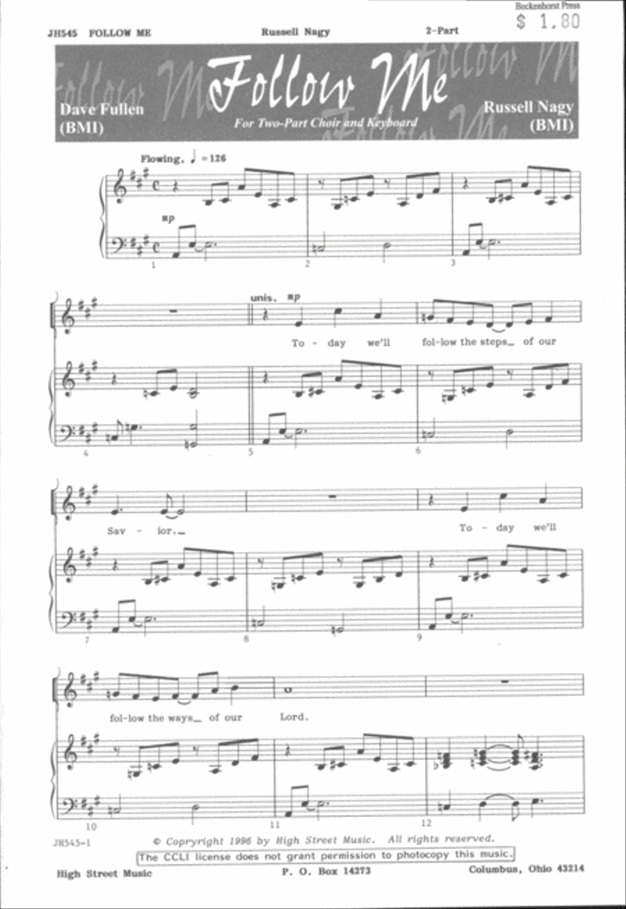 Follow Me Follow Me 2-Part scores gallery preview page 2