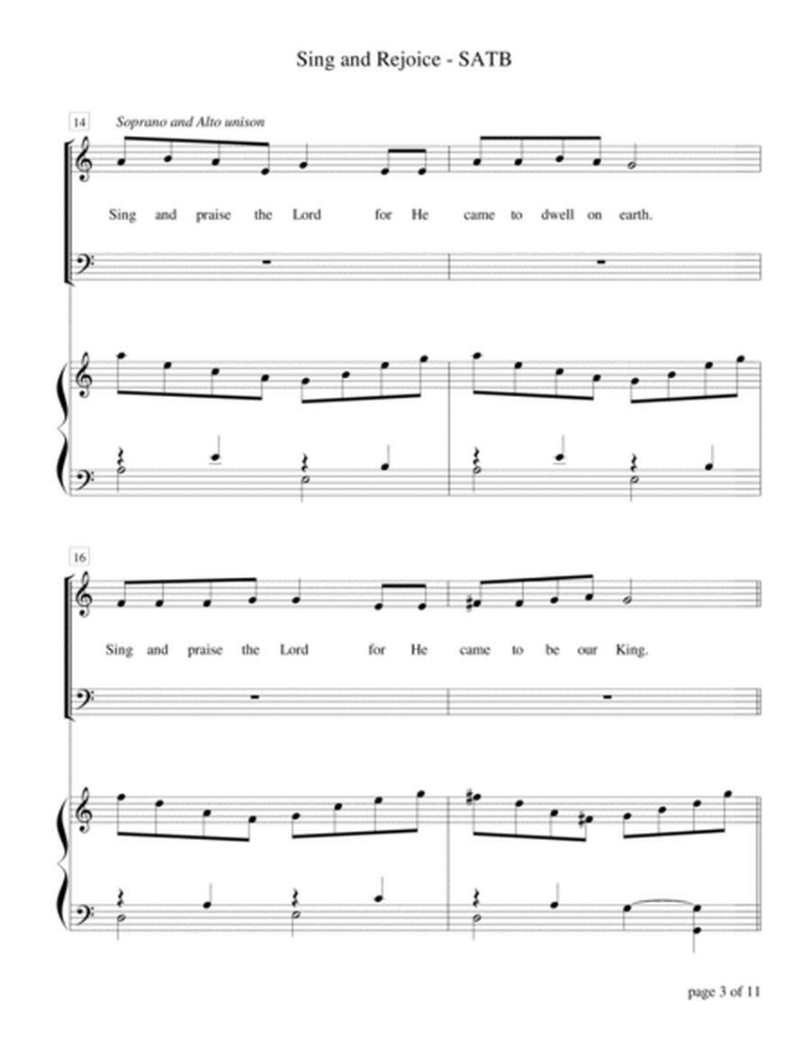 Sing and Rejoice (SATB quartet with piano accompaniment) image number null