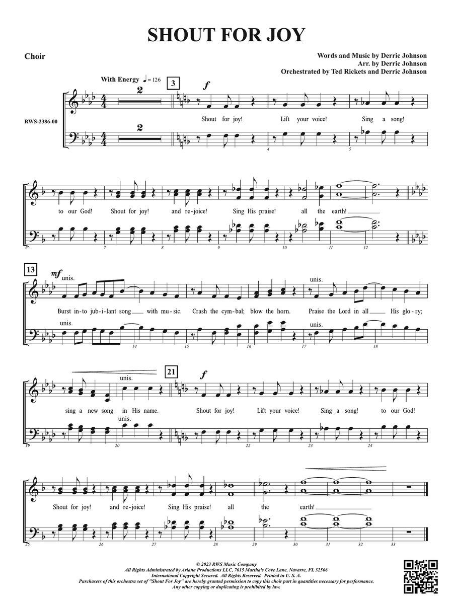 Shout for Joy: Choir Part scores gallery preview page 1