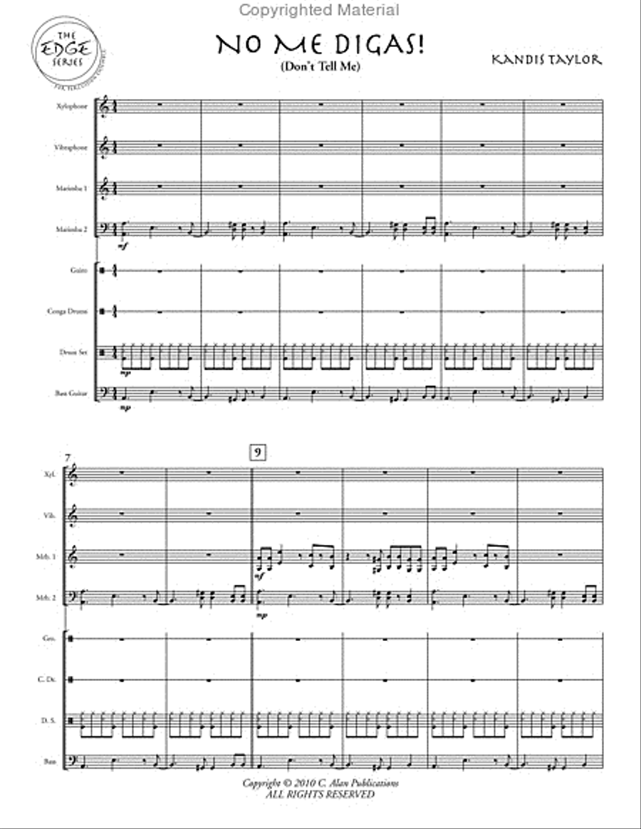 No Me Digas! Percussion Ensemble scores gallery preview page 2