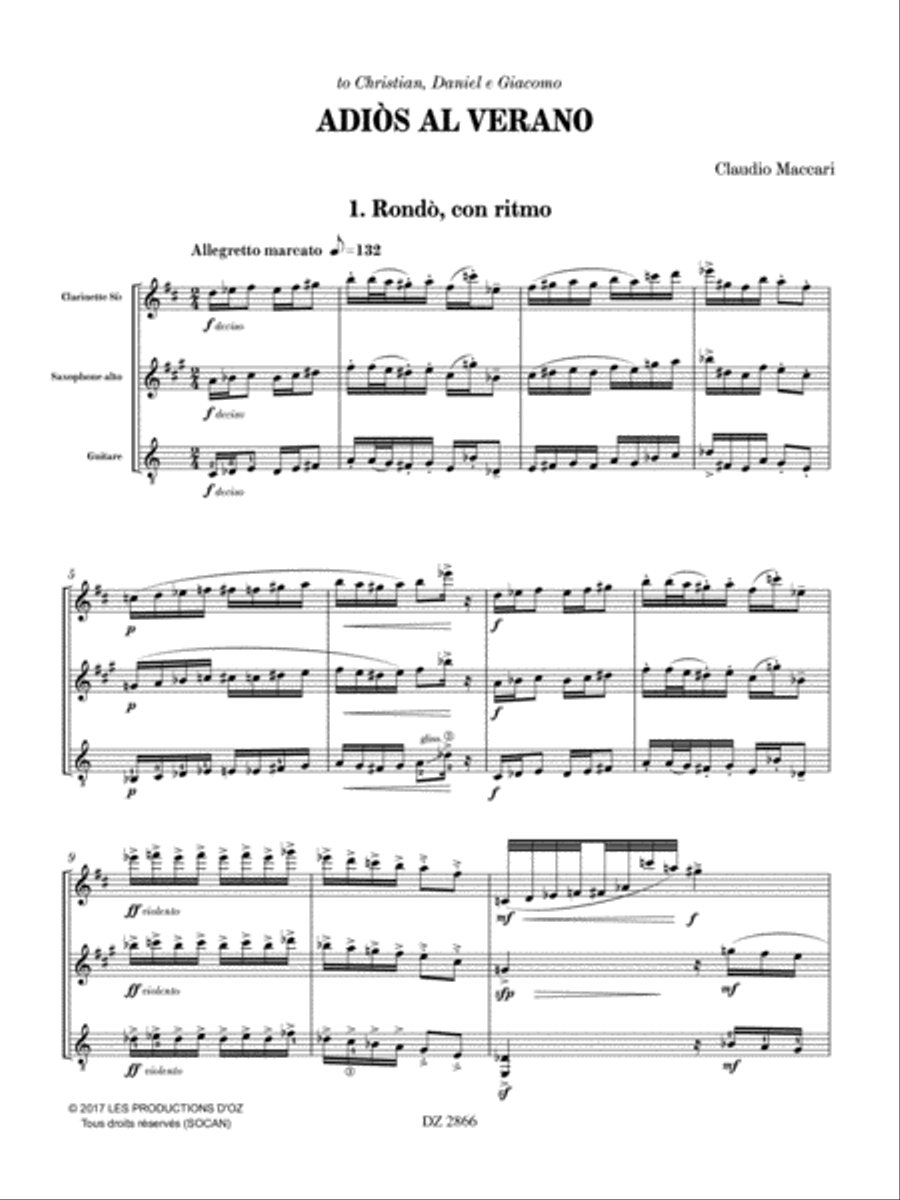 Adiòs al verano Clarinet scores gallery preview page 3