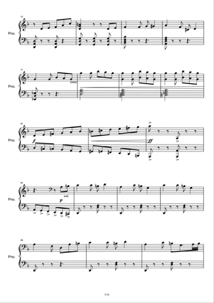 Jack Sparrow Piano Solo scores gallery preview page 5