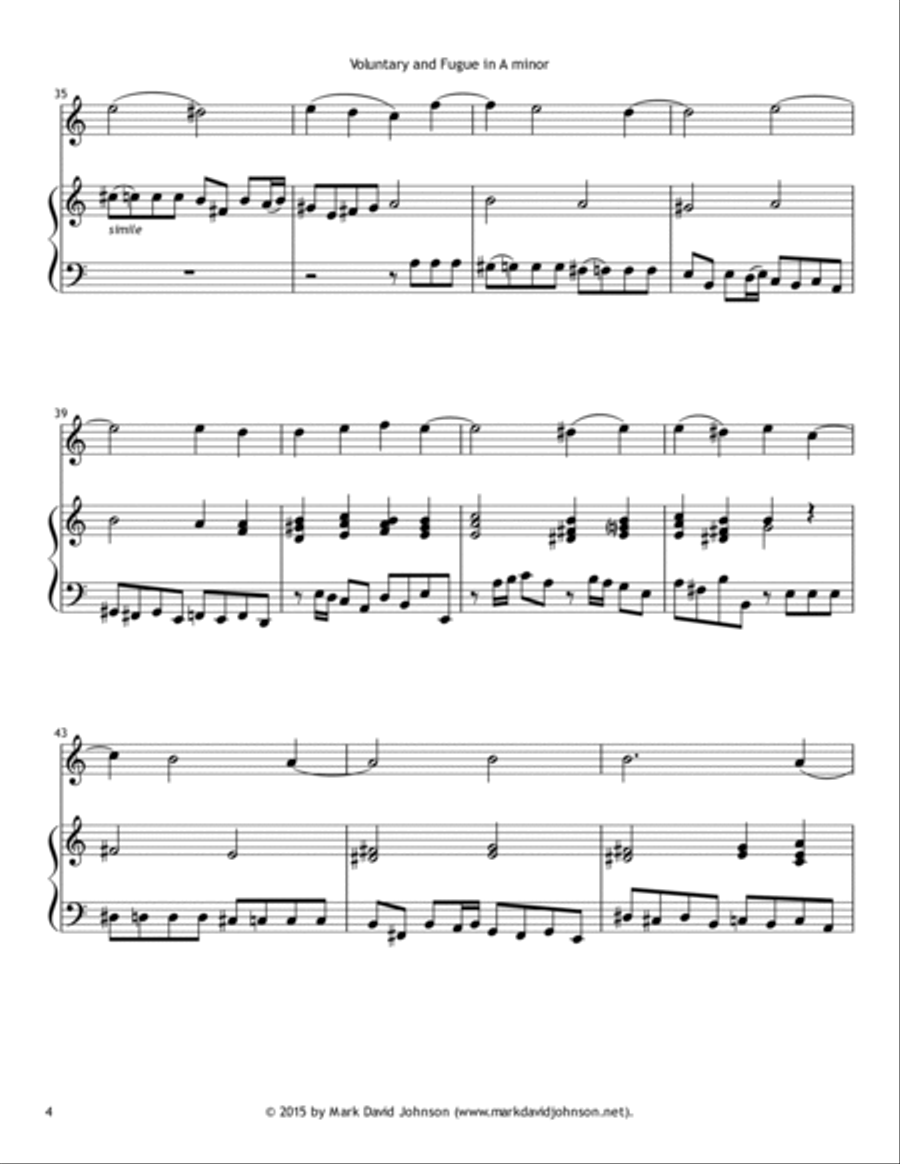 Voluntary and Fugue in A minor Clarinet Solo scores gallery preview page 4