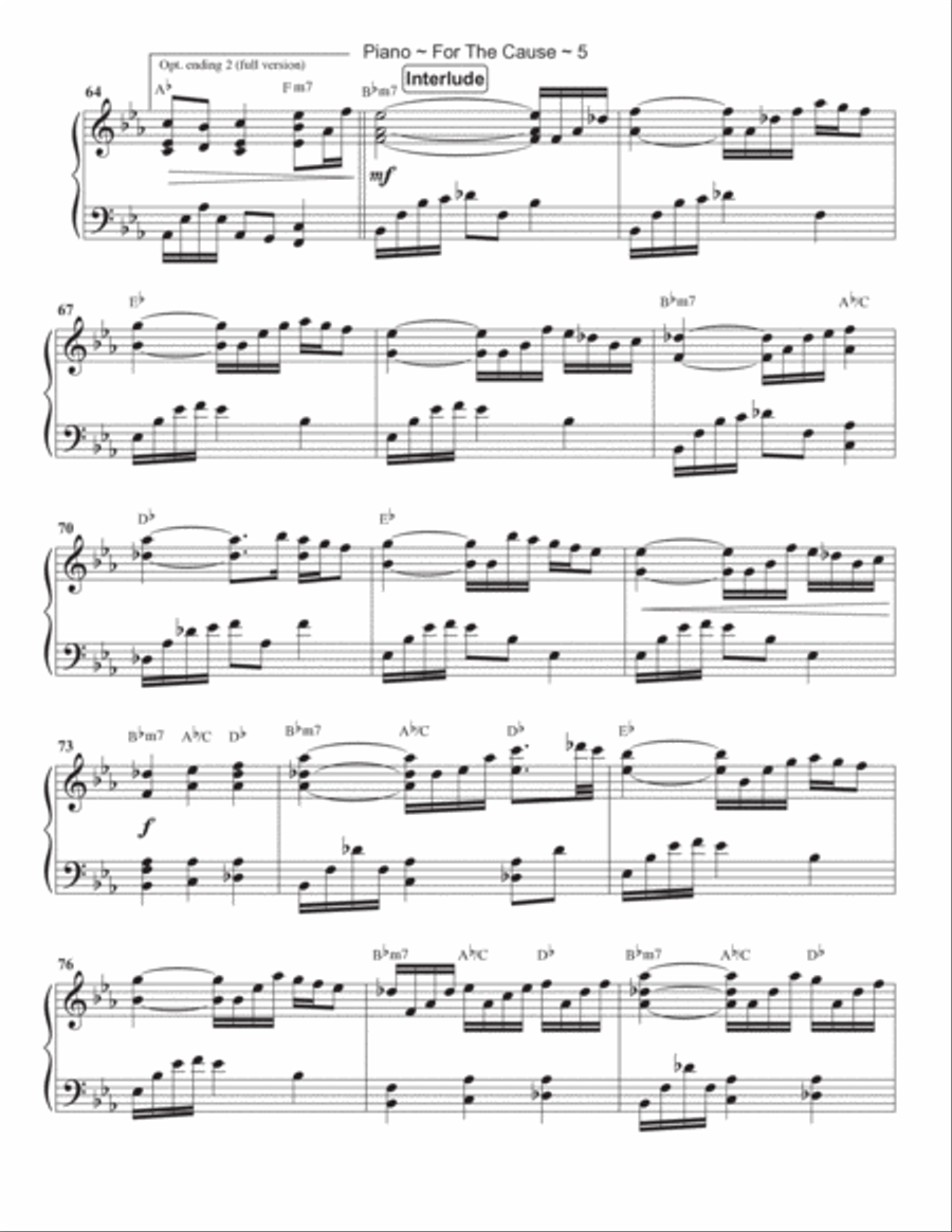 For The Cause Piano Solo scores gallery preview page 6