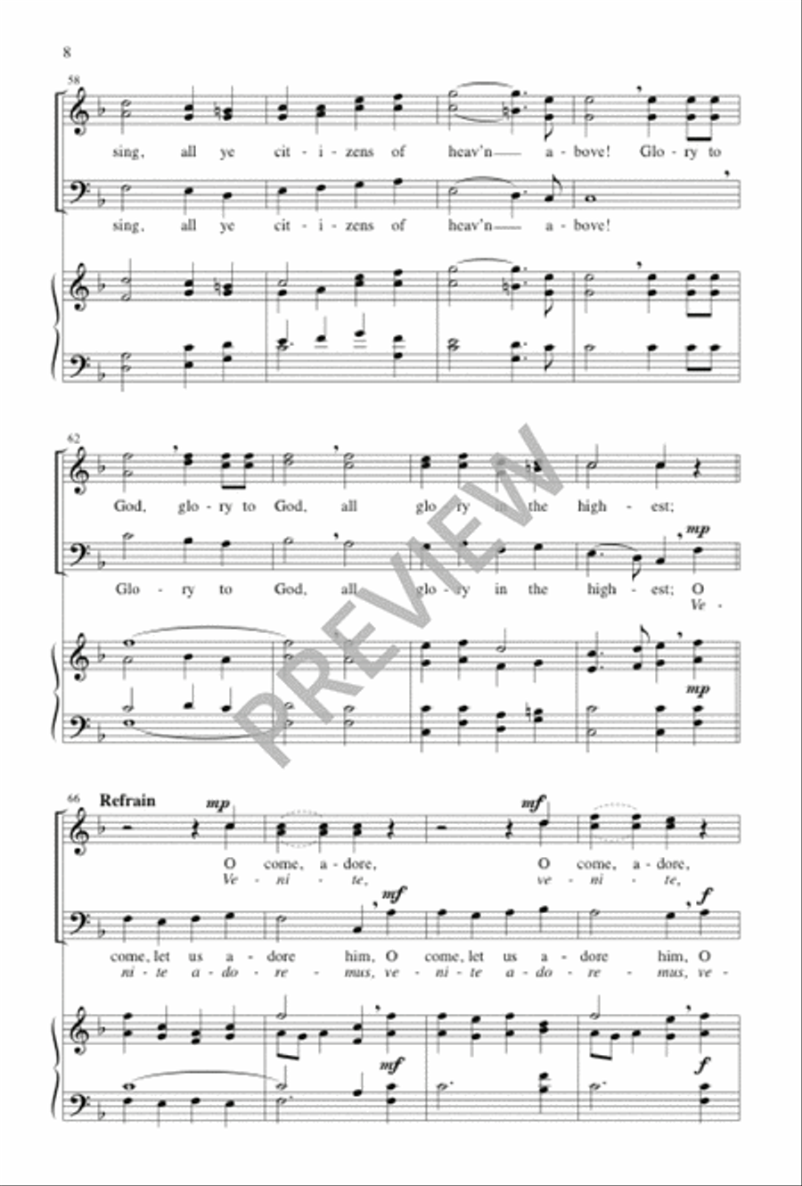 O Come, All Ye Faithful 4-Part scores gallery preview page 9
