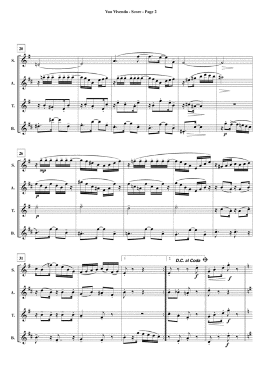 Vou Vivendo Vou Vivendo Woodwind Quartet scores gallery preview page 3
