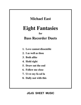 Book cover for Michael East Fantasies for Bass Recorder Duets