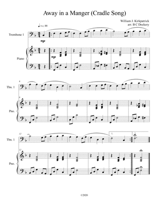 Away in a Manger (Cradle Song) for Trombone with piano accompaniment