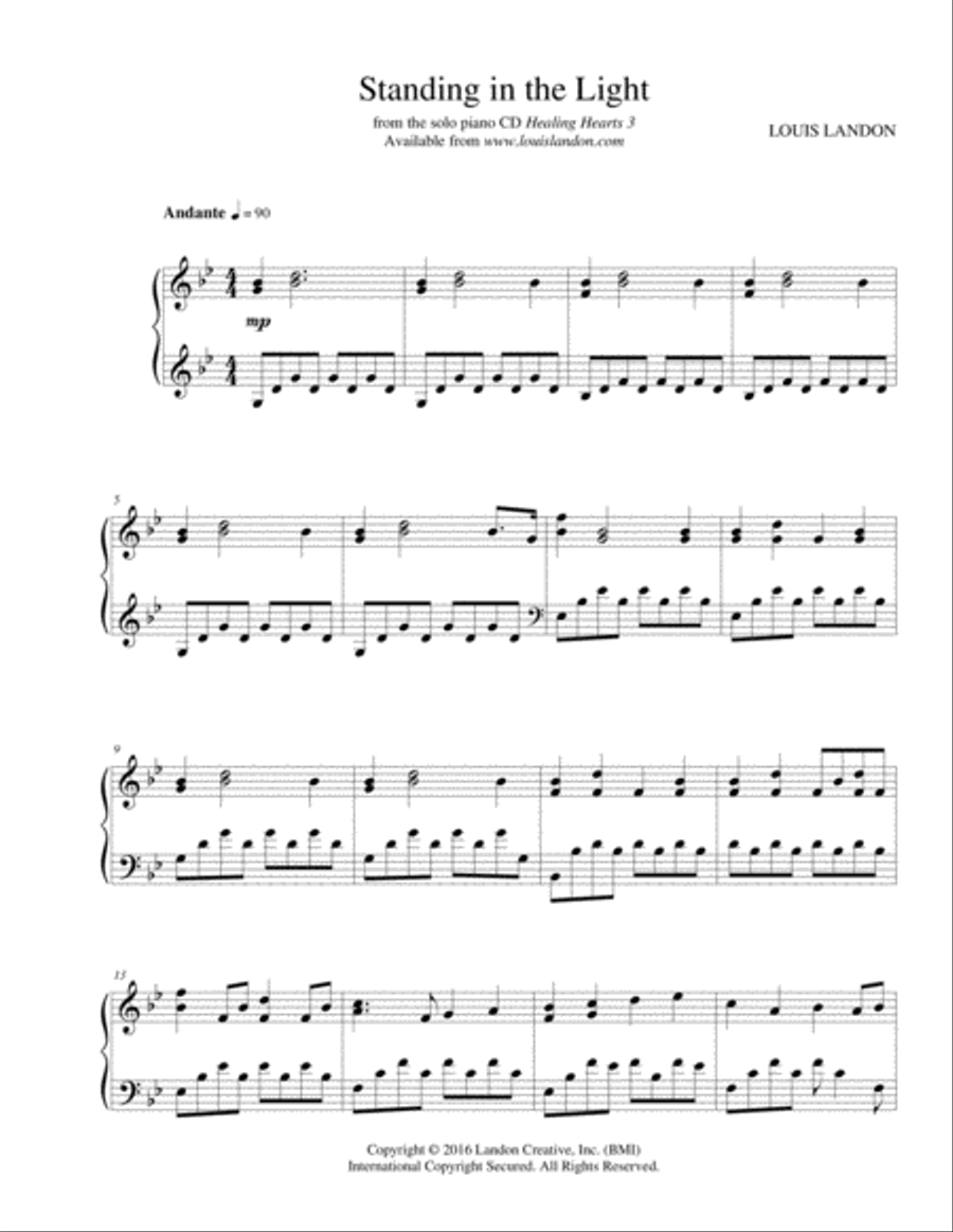 Standing in the Light Piano Solo scores gallery preview page 1