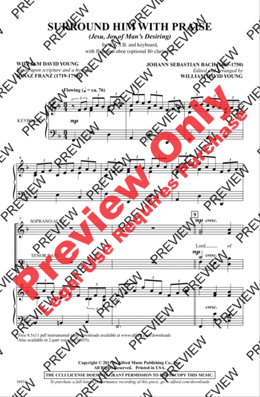 Surround Him with Praise Surround Him with Praise 4-Part scores gallery preview page 2