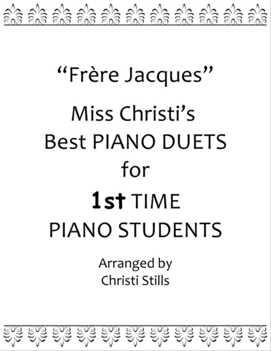 Frere Jacques (Beginner Piano Duet) Piano Method scores gallery preview page 1